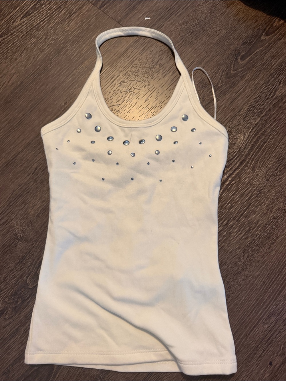 Zara White Embellished Halter Camisole
